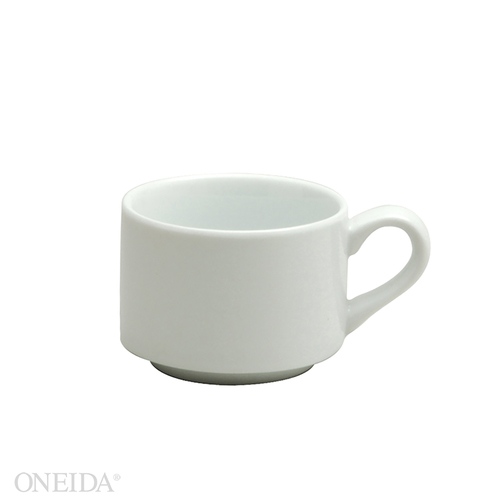 BRIGHT WHITE UNDECORATED ROLLED EDGE STACKING CUP 7 1/2 OUNCE