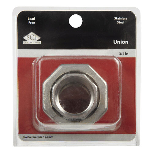 Union 3/4" FPT T X 3/4" D FPT Stainless Steel