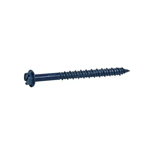 Concrete Screws 3/16" wire X 2-1/4" L Slotted Hex Washer Head Blue