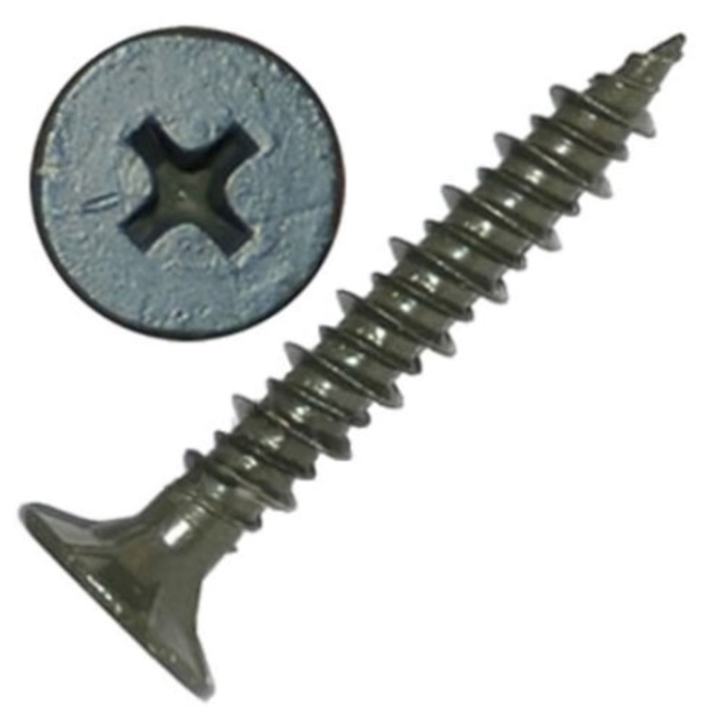 Grip-Rite NCB1141 Cement Board Screws No. 8 wire X 1-1/4" L Phillips Wafer Head 1 lb Black