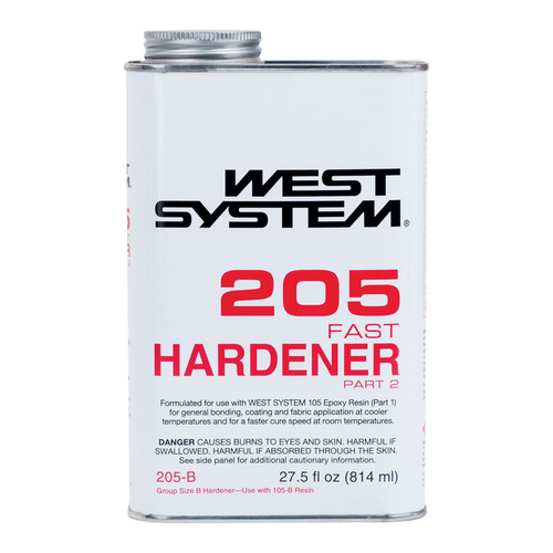 West System 205B Fast Hardener Curing Agent Extra Strength Epoxy 27.5 oz Clear
