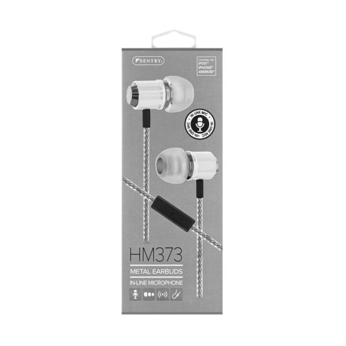 SENTRY HM373 Earbud w/Microphone Stereo White