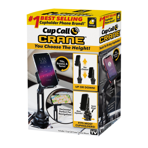 Bulbhead 154468 Cell Phone Holder Cup Call Crane Black