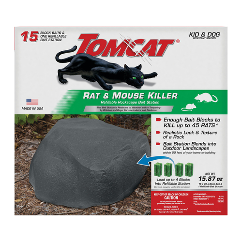 Bait Station and Bait Rockscape Blocks For Mice and Rats - pack of 4