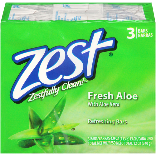 ZEST 901271 Zest Soap 3 Bar Fresh Aloe, 12 Ounces