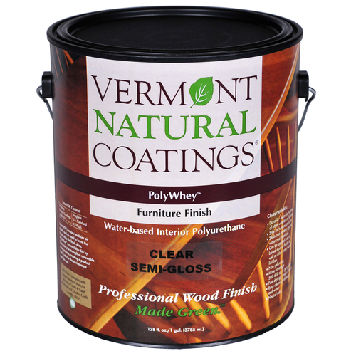 Vermont Natural Coatings 900107 Furniture Finish PolyWhey Semi-Gloss Clear Water-Based 1 gal Clear