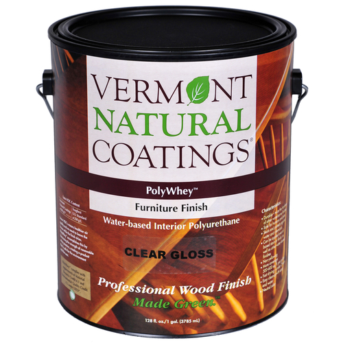 Vermont Natural Coatings 900104 Furniture Finish PolyWhey Gloss Clear Water-Based 1 gal Clear