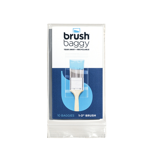 BrushBaggy BBS101 Paint Brush Baggy 2.75" W X 6.75" L Clear Polypropylene Clear