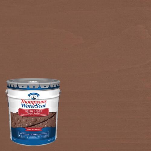 Waterproofing Wood Sealer Thompson's WaterSeal Solid Chestnut Brown 5 gal Chestnut Brown