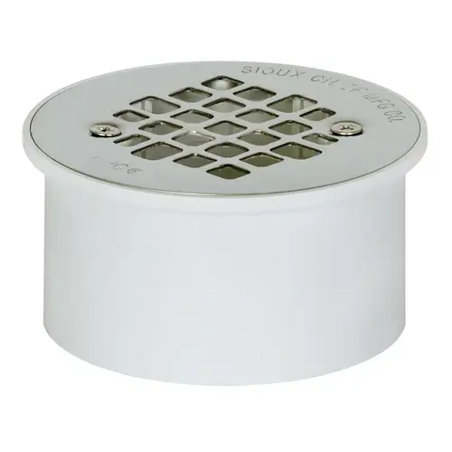 3 In. x 4 In. PVC/Stainless Steel Screw Floor Drain