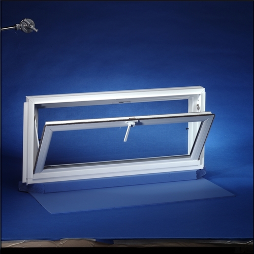 Competitor Series Hopper Basement Window, Glass Glass/Screen, Vinyl Frame