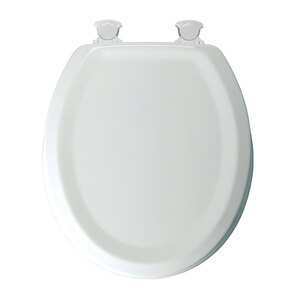 Mayfair by Bemis 4266458 Toilet Seat Round White Molded Wood Gloss