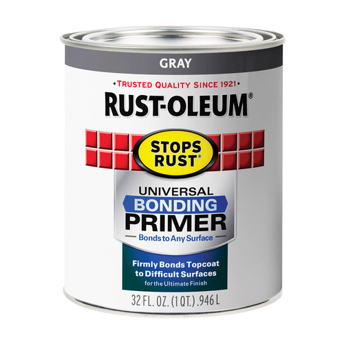 RustOleum 334940 Bonding Primer Universal Gray Flat 1 qt Gray