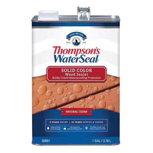 Thompson's Waterseal TH.093601-16 Waterproofing Wood Stain and Sealer Wood Sealer Solid Natural Cedar 1 gal Natural Cedar