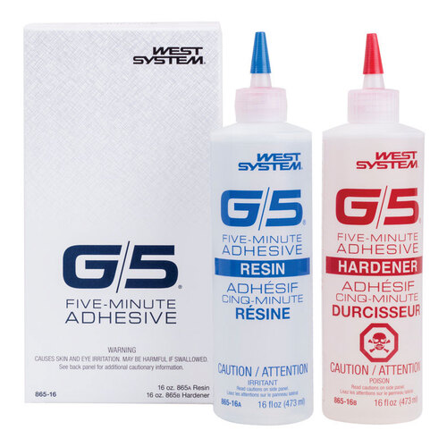 West System 865-16 Adhesive Kit G/5 High Strength Glue 2 pk Clear