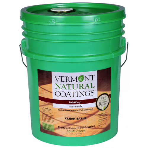 Vermont Natural Coatings 900151 Floor Finish PolyWhey Satin Clear Water-Based 5 gal Clear