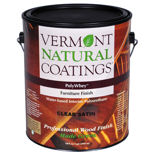 Vermont Natural Coatings 900110 Furniture Finish PolyWhey Satin Clear Water-Based 1 gal Clear