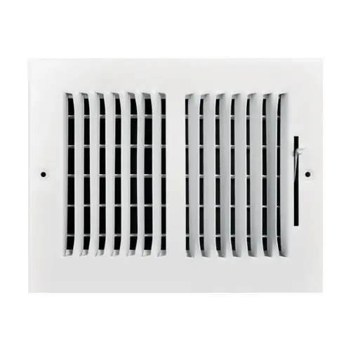 Tru Aire C102M08X06 Wall/Ceiling Register 6" H X 8" W 2-Way Powder Coat White Steel Powder Coat