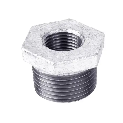 Hex Bushing 3" MIP each T X 2-1/2" D FIP degree F Galvanized Malleable Iron Galvanized