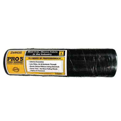 DeWitt P5 Landscape Fabric PRO 5 Weed-Barrier 5 ft. W X 250 ft. L Polypropylene Black