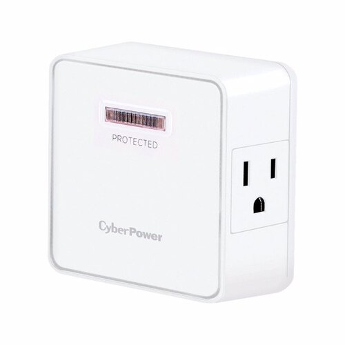 CyberPower HT200W Wall Tap Home Office 0 ft. L 2 outlets White 1500 J White