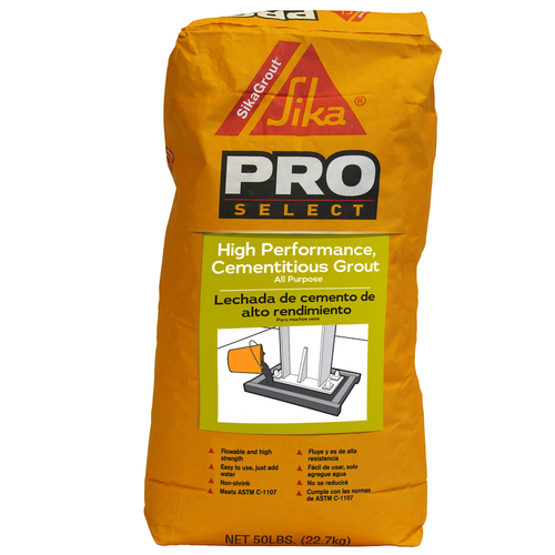 Sika 524632 Cementitious Grout, Powder, Gray, 50 lb Bag