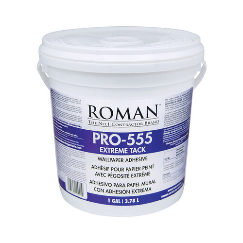 Roman 11901 Adhesive PRO-555 Extreme Tack Super Strength Modified Starch and Synthetic Polymer 1 gal Beige