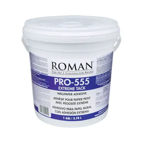 Roman 11901 Adhesive PRO-555 Extreme Tack Super Strength Modified Starch and Synthetic Polymer 1 gal Beige