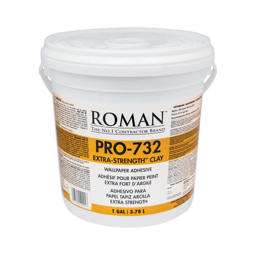Roman 10001 Adhesive PRO-732 Extra Strength Clay/Modified Starches 1 gal Tan