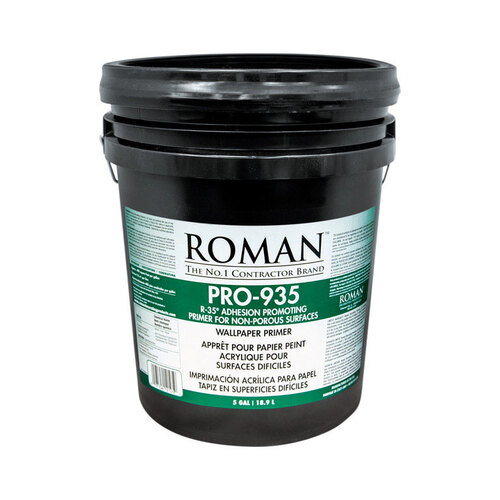 Roman 12105 Wallcovering Primer R-35 Clear Flat Water-Based Acrylic 5 gal Clear