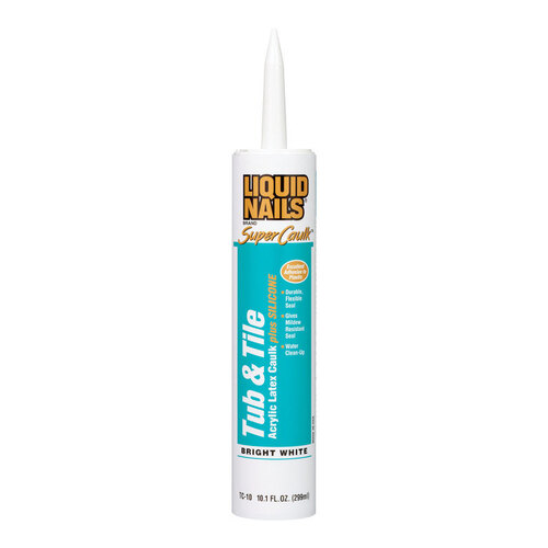 Caulk Sealant Super Caulk Bright White Acrylic Latex 10 oz Bright White