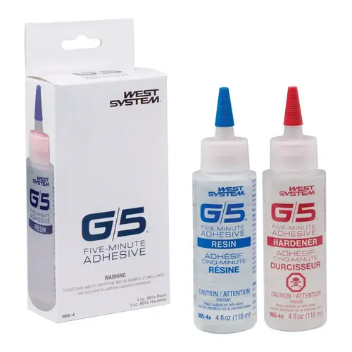 West System 865-4 Adhesive Kit G/5 High Strength Glue Clear 2 pk Clear