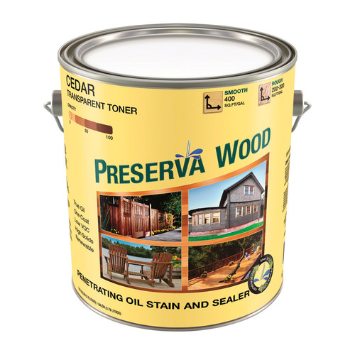 Preserva Wood 40114 Wood Stain/Sealer Transparent Cedar OilBased Oil 1 gal Cedar