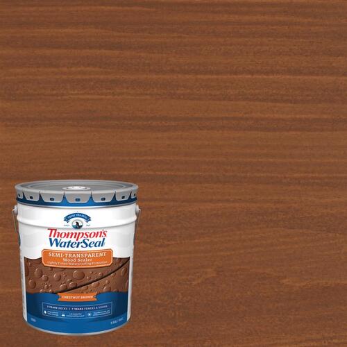 Waterproofing Wood Stain and Sealer Thompson's WaterSeal Semi-Transparent Wood Sealer Semi-Transparent Chestnut Brown Waterproofing Wood Chestnut Brown