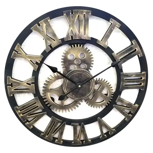 Westclox 32248 Wall Clock 20" L X 20" W Indoor Novelty Analog Plastic Black/Gold Black/Gold