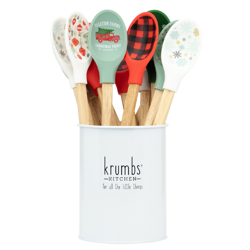 Krumbs Kitchen XKKSPN24 Mixing Spoon Assorted Silicone/Wood 0.15 oz Assorted