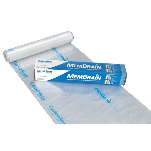 CertainTeed 902009 Air Barrier and Smart Vapor Retarder MemBrain 9 ft. W X 100 ft. L Roll 933 sq ft