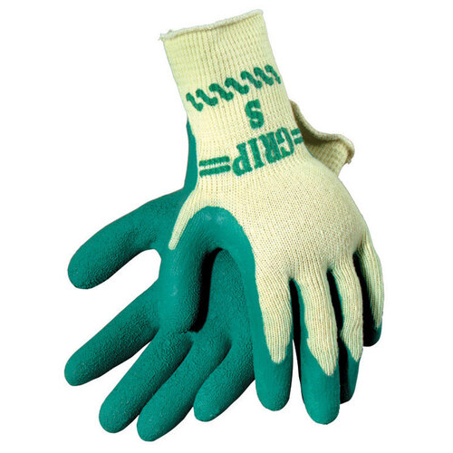 Gardening Gloves Unisex Indoor and Outdoor Coated Green/Yellow M Green/Yellow - pack of 12