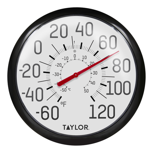 TAYLOR 6700N Dial Thermometer Decorative Plastic White 13.25" White