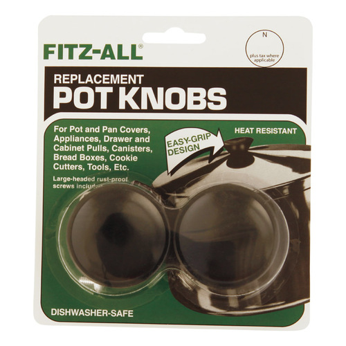 Fitz-All 55707 Replacement Pot Knob Plastic Black Black
