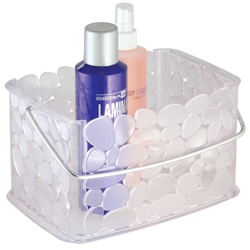 Bath Caddy Pebblz Clear Plastic Brushed