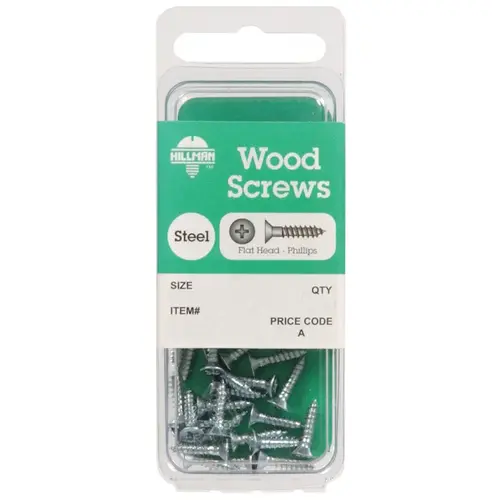 Wood Screws No. 6 S X 5/8" L Phillips Zinc-Plated Zinc-Plated