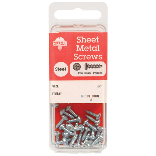 Sheet Metal Screws No. 12 S X 2" L Phillips Pan Head Zinc-Plated - pack of 10