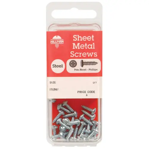 Sheet Metal Screws No. 12 X 2" L Phillips Pan Head Zinc-Plated