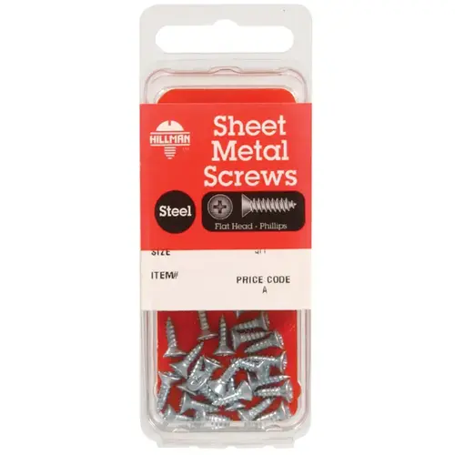 Sheet Metal Screws No. 6 X 1" L Phillips Flat Head Zinc-Plated