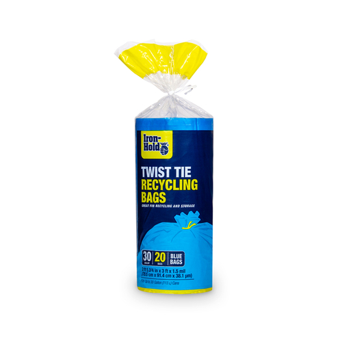 IronHold 618811 Kitchen Trash Bags 30 gal Twist Tie Blue