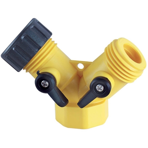 PlumbCraft 7412000N Y-Hose Connector with Shut Offs Plastic