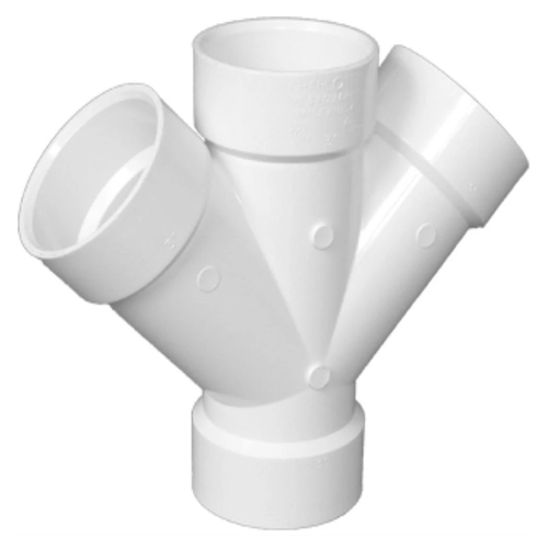 Charlotte Pipe PVC006111200 Double Wye Schedule 40 4" Hub X 4" D Hub PVC 15"