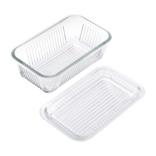 Lifetime 5078594-XCP4 Butter Dish Clear Glass Multi Function Clear - pack of 4