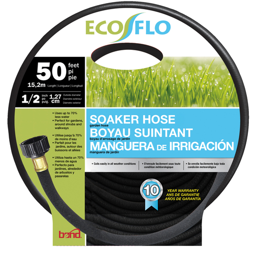 Soaker Hose Ecoflo 1/2" D X 50 ft. L Black Black